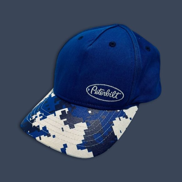 Peterbilt Youth Blue Baseball Cap With Digital Camo Brim Adjustable Pre-Owned - Picture 2 of 11